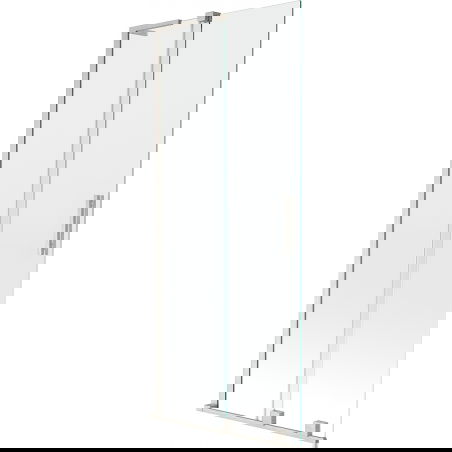 Mexen Velar L dvojkrídlová vaňová zástena, posuvná, 80 x 150 cm, priehľadná, brúsený nikel - 896-080-003-01-97