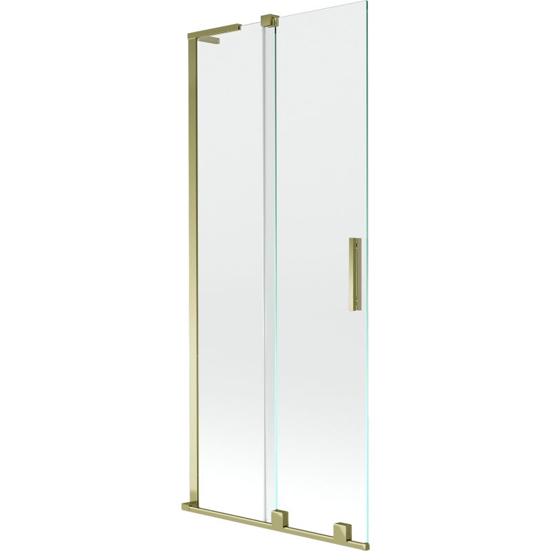 Mexen Velar L vaňa paraván s 2 krídlami posuvný 85 x 150 cm, transparentný, zlatý - 896-085-003-01-50