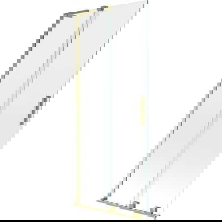 Mexen Velar L vaňová sprchová zástena dvojkrídlová posuvná 85 x 150 cm, priehľadná, zlatá - 896-085-003-01-50