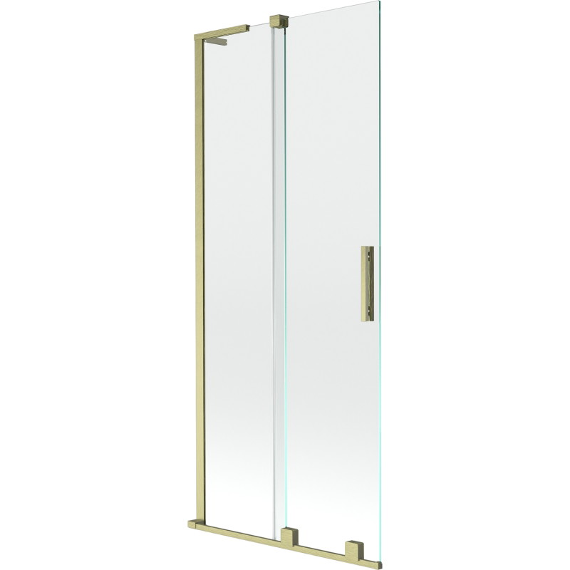 Mexen Velar L dvojkrídlové zasúvacie vaničkové zásteny 85 x 150 cm, priehľadné, zlaté brúsené - 896-085-003-01-55