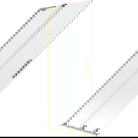 Mexen Velar L paraván na vaňu 2-krídlový posuvný 85 x 150 cm, transparentný, zlatý kartáčovaný - 896-085-003-01-55