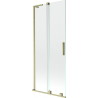 Mexen Velar L dvojkrídlové zasúvacie vaničkové zásteny 85 x 150 cm, priehľadné, zlaté brúsené - 896-085-003-01-55