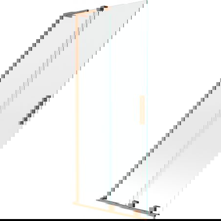 Mexen Velar L vaňová zástena 2-krídlová zasúvacia 85 x 150 cm, transparentná, kartáčovaná meď - 896-085-003-01-65