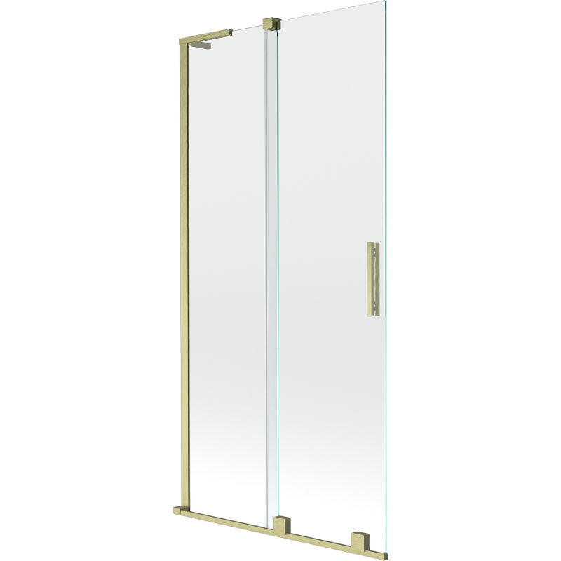 Mexen Velar L vaňa na vaňu 2-krídlový posuvný 90 x 150 cm, transparentný, zlatý kartáčovaný - 896-090-003-01-55