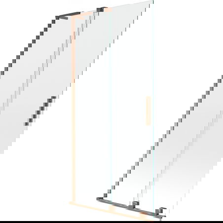 Mexen Velar L vaňa so zástenou, 2-krídlová posuvná 90 x 150 cm, transparentná, ružové zlato - 896-090-003-01-60