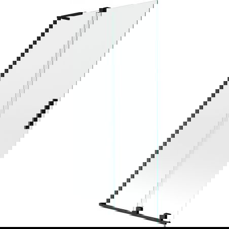 Mexen Velar L vaneľové paraván 2-krídlové posuvné 90 x 150 cm, transparentné, čierne - 896-090-003-01-70