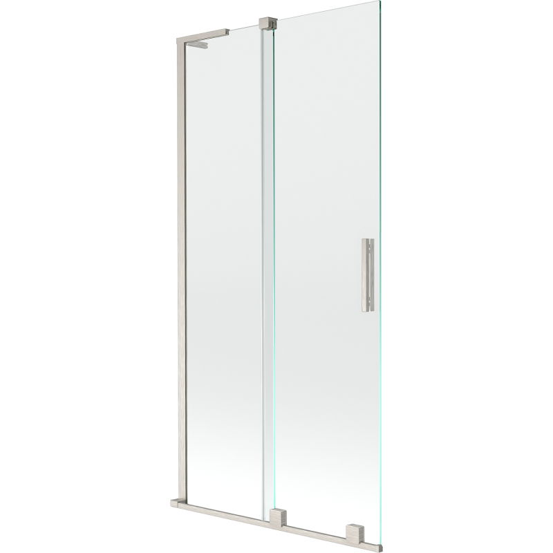 Mexen Velar L vaňová zástena 2-krídlová posuvná 90 x 150 cm, transparentná, brúsený nikel - 896-090-003-01-97