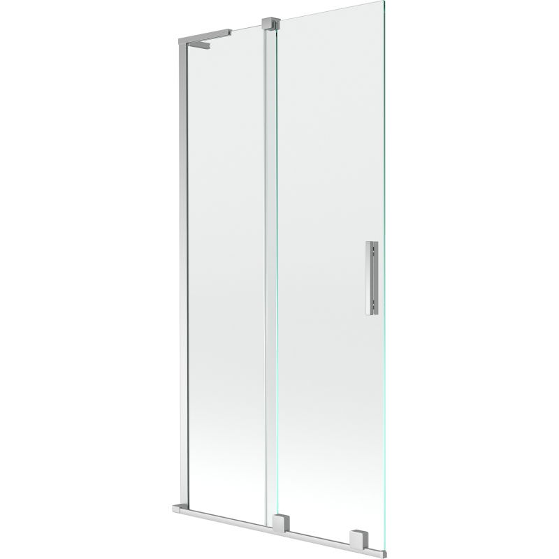 Mexen Velar L vaňová zástenka 2-krídlová posuvná 95 x 150 cm, transparentná, chróm - 896-095-003-01-01