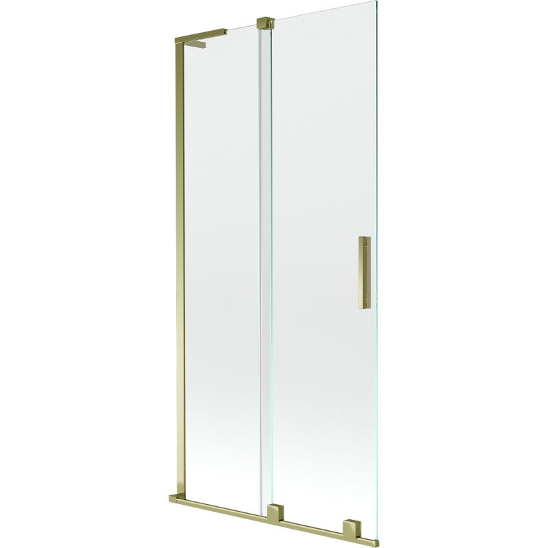 Mexen Velar L vaňová zástena 2-krídlová posuvná 95 x 150 cm, transparentná, zlatá - 896-095-003-01-50