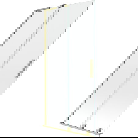 Mexen Velar L vaňová zástena 2-krídlová posuvná 95 x 150 cm, transparentná, zlatá kartáčovaná - 896-095-003-01-55