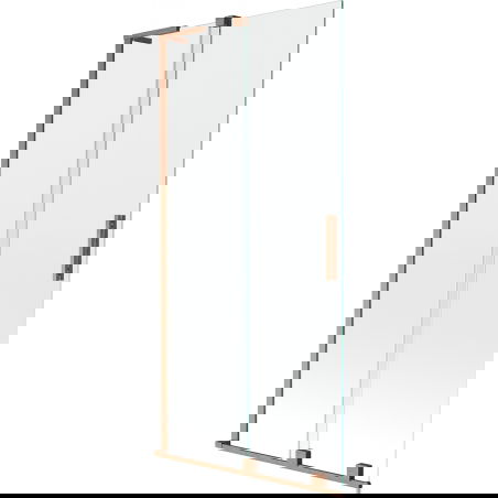 Mexen Velar L paraván na vaňu 2-krídlový posuvný 95 x 150 cm, transparentný, brúsená meď - 896-095-003-01-65
