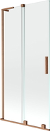 Mexen Velar L vaňová zástena 2-krídlová posuvná 95 x 150 cm, transparentná, brúsená meď - 896-095-003-01-65