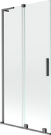 Mexen Velar L rozťahovací dvojkrídlový sprchový paraván 95 x 150 cm, priehľadný, brúsená gun gray - 896-095-003-01-66