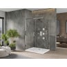 Mexen Omega sprchový kút posuvný 120 x 90 cm, transparentný, chróm + vanička Flat - 825-120-090-01-00-4010