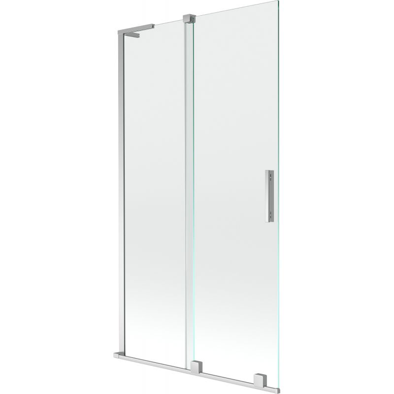Mexen Velar L vaňová zástenová 2-krídlová posuvná 100 x 150 cm, transparentná, chróm - 896-100-003-01-01