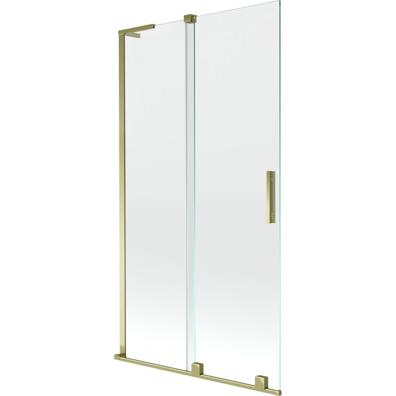 Mexen Velar L vaňová zástenka 2-dielna posuvná 100 x 150 cm, transparentná, zlatá - 896-100-003-01-50