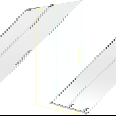 Mexen Velar L paraván na vaňu, 2-krídlový posuvný, 100 x 150 cm, transparentný, zlatý kartáčovaný - 896-100-003-01-55