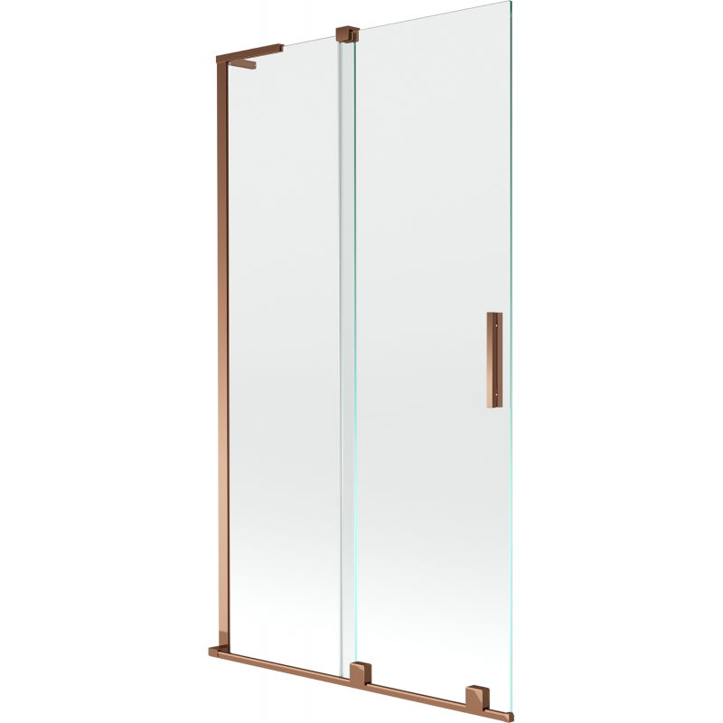 Mexen Velar L vaňová zástená 2-krídlová posuvná 100 x 150 cm, transparentná, ružové zlato - 896-100-003-01-60
