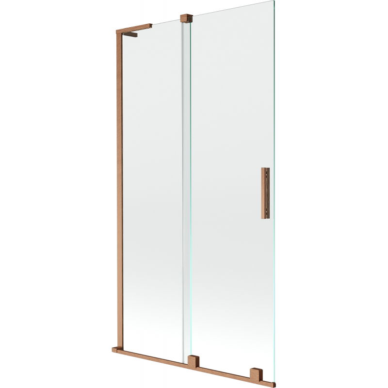 Mexen Velar L vanová zástenka 2-krídlová posuvná 100 x 150 cm, transparentná, brúsená meď - 896-100-003-01-65