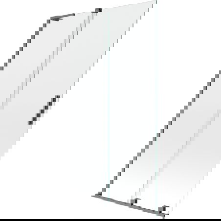 Mexen Velar L posuvný dvojkrídlový sprchový paraván 100 x 150 cm, transparentný, kartáčovaná tmavosivá