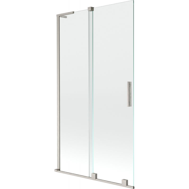 Mexen Velar L vaňová zábrana 2-krídlová posuvná 100 x 150 cm, transparentná, brúsený nikel - 896-100-003-01-97