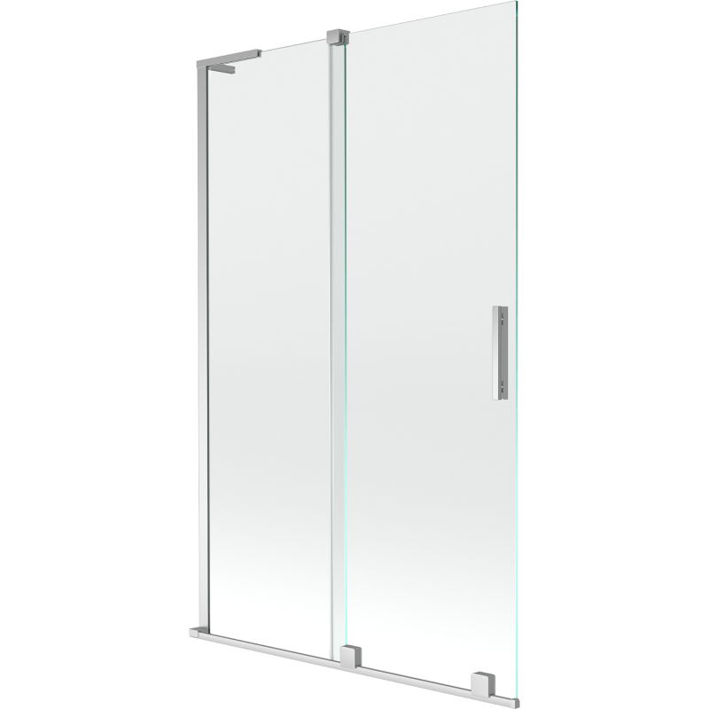 Mexen Velar L vaňová zástena 2-krídlová posuvná 110 x 150 cm, transparentná, chróm - 896-110-003-01-01