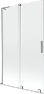 Mexen Velar L vaňová zástenka 2-krídlová posuvná 110 x 150 cm, transparentná, chróm - 896-110-003-01-01
