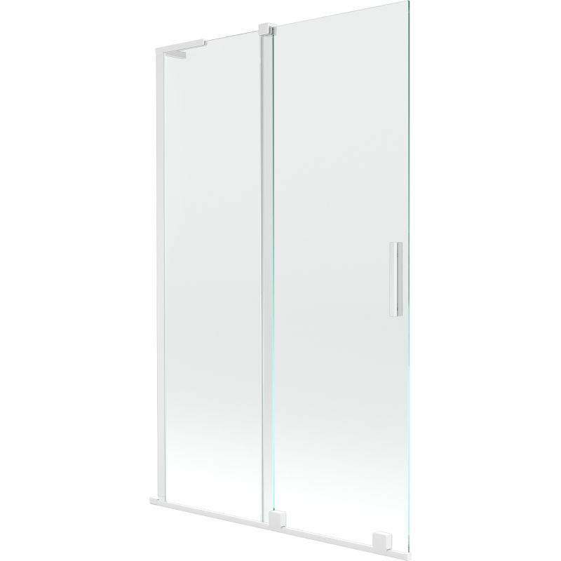 Mexen Velar L vaňová stena 2-krídlová posuvná 110 x 150 cm, transparentná, biela - 896-110-003-01-20