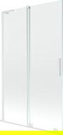 Mexen Velar L vaňová stena 2-krídlová posuvná 110 x 150 cm, transparentná, biela - 896-110-003-01-20
