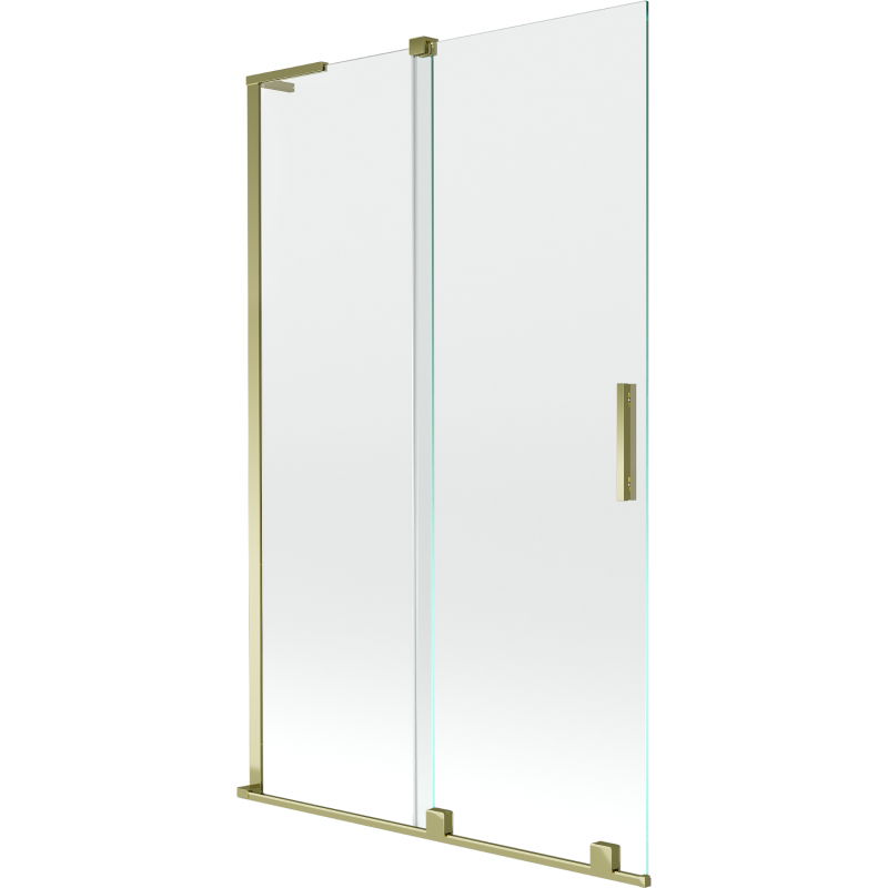 Mexen Velar L vaňa paraván 2-krídlový posuvný 110 x 150 cm, transparentný, zlatý - 896-110-003-01-50