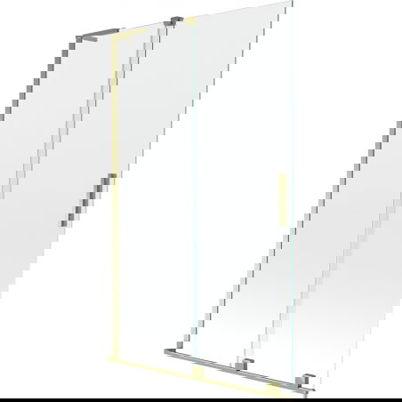 Mexen Velar L vaňa paraván 2-krídlový posuvný 110 x 150 cm, transparentný, zlatý - 896-110-003-01-50