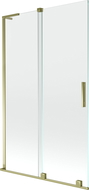 Mexen Velar L vaňová zástena 2-krídlová posuvná 110 x 150 cm, priehľadná, zlatá - 896-110-003-01-50