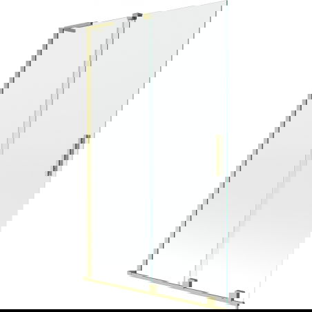 Mexen Velar L vaňová zástena 2-krídlová posuvná 110 x 150 cm, transparentná, zlatá brúsená - 896-110-003-01-55