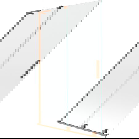 Mexen Velar L kúpeľňový paraván 2-krídlový posuvný 110 x 150 cm, transparentný, brúsená meď - 896-110-003-01-65