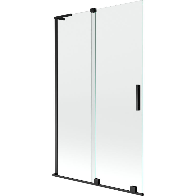 Mexen Velar L vaňová zástena s dvomi posuvnými krídlami 110 x 150 cm, transparentná, čierna - 896-110-003-01-70