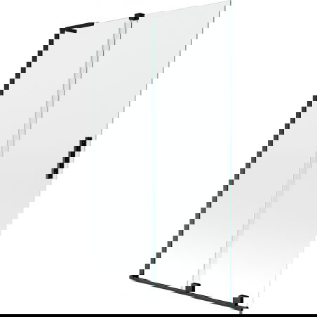 Mexen Velar L paravan na vaňu, 2-krídlový posuvný 110 x 150 cm, transparentný, čierny - 896-110-003-01-70