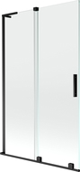 Mexen Velar L paravan na vaňu, 2-krídlový posuvný 110 x 150 cm, transparentný, čierny - 896-110-003-01-70
