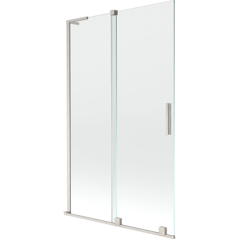 Mexen Velar L vaňová zástena so 2 krídlami, posuvná 110 x 150 cm, transparentná, brúsený nikel - 896-110-003-01-97
