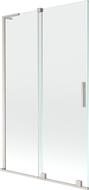 Mexen Velar L dvojkrídlová posuvná sprchová zástenka 110 x 150 cm, transparentná, brúsený nikel - 896-110-003-01-97