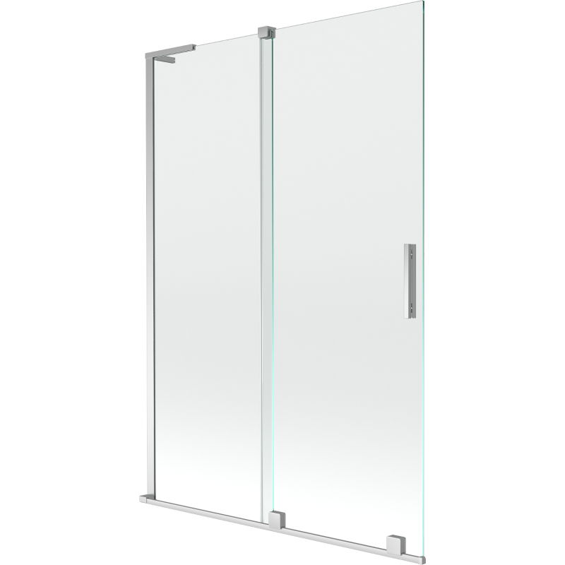 Mexen Velar L vaňová zástenová 2-dielna posuvná 120 x 150 cm, transparentná, chróm - 896-120-003-01-01