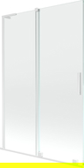 Mexen Velar L vaňa paravan 2-krídlový posuvný 120 x 150 cm, transparentný, biely - 896-120-003-01-20