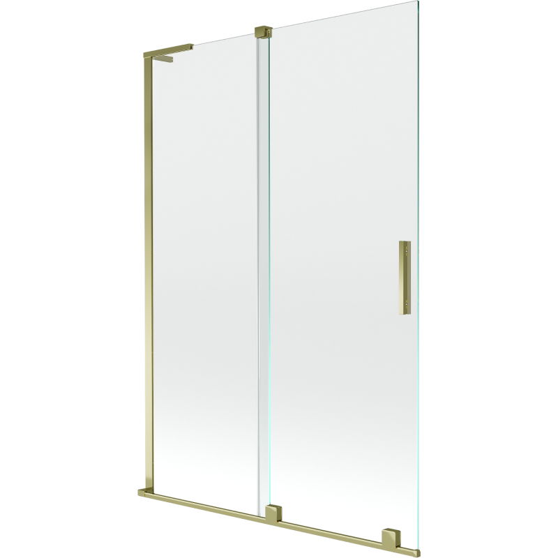 Mexen Velar L vaňová zástena 2-krídlová posuvná 120 x 150 cm, transparentná, zlatá - 896-120-003-01-50