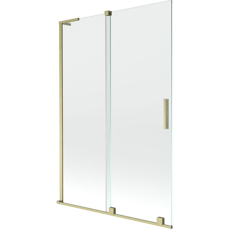 Mexen Velar L vaňová zástená 2-krídlová posuvná 120 x 150 cm, transparentná, zlatý kartáčovaný - 896-120-003-01-55