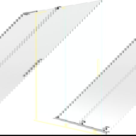 Mexen Velar L sklenená sprchová stena 2-krídlo posuvné 120 x 150 cm, transparentná, zlatá kartáčovaná - 896-120-003-01-55
