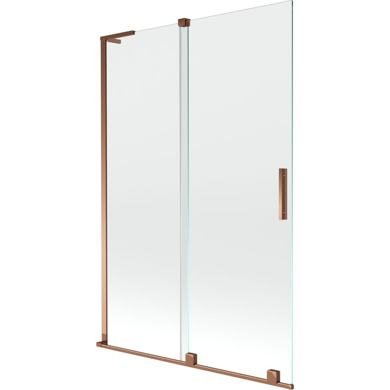 Mexen Velar L vaňová zástena 2-krídlová posuvná 120 x 150 cm, priehľadná, ružové zlato - 896-120-003-01-60