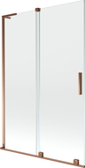 Mexen Velar L vaňová zástena 2-krídlová posuvná 120 x 150 cm, transparentná, ružové zlato - 896-120-003-01-60