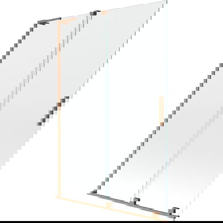 Mexen Velar L dvojkrídlová zasúvacia vaňová zástena 120 x 150 cm, transparentná, brúsená meď - 896-120-003-01-65