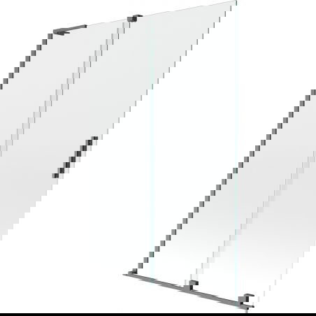 Mexen Velar L 2-krídlové zasúvateľné vaňové dvere 120 x 150 cm, transparentné, kefovaná zbraňovo sivá - 896-120-003-01-66