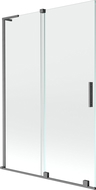 Mexen Velar L sprchová zástena dvojkrídlová posuvná 120 x 150 cm, priehľadná, gun gray brúsená - 896-120-003-01-66