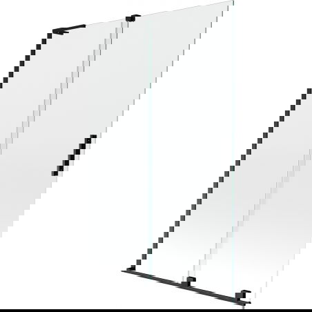 Mexen Velar L vaňová zásten spoločná s 2-dverovou posuvnou 120 x 150 cm, transparentná, čierna - 896-120-003-01-70